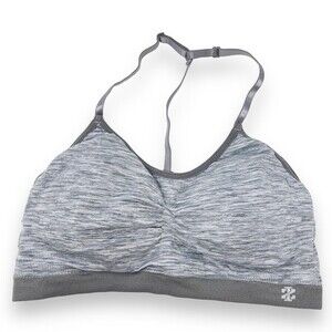 Izod Heather Gray T-Strap Padded Sport's Bra Women's L